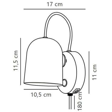 DFTP by Nordlux - Faretto da parete con USB port ANGLE 1xGU10/25W/230V bianco