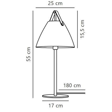 DFTP by Nordlux - Lampada da tavolo STRAP 1xE27/40W/230V nero