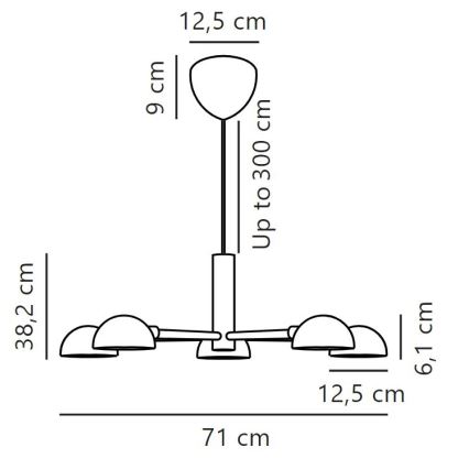 DFTP by Nordlux - Lampadario a sospensione con filo NOMI 5xE14/8W/230V nero