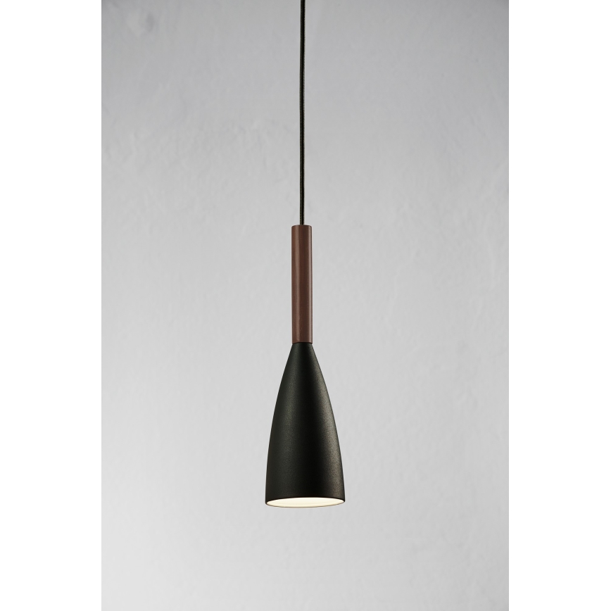 DFTP by Nordlux - Lampadario a sospensione con filo PURE 1xE27/40W/230V diametro 10 cm nero/noce