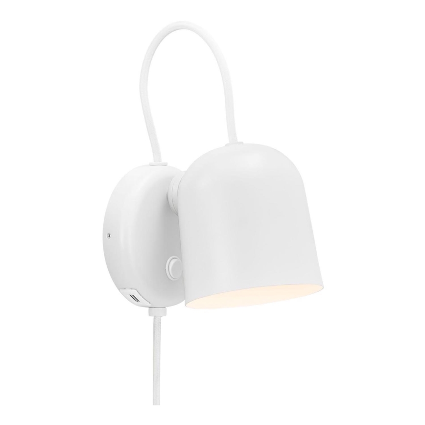DFTP by Nordlux - Wandstrahler mit USB port ANGLE 1xGU10/25W/230V weiß