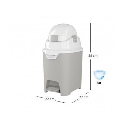 DiaperChamp - Windeleimer ONE HANDSFREE grau