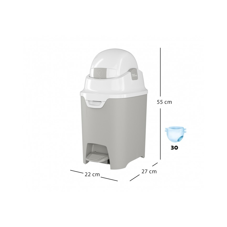 DiaperChamp - Windeleimer ONE HANDSFREE grau