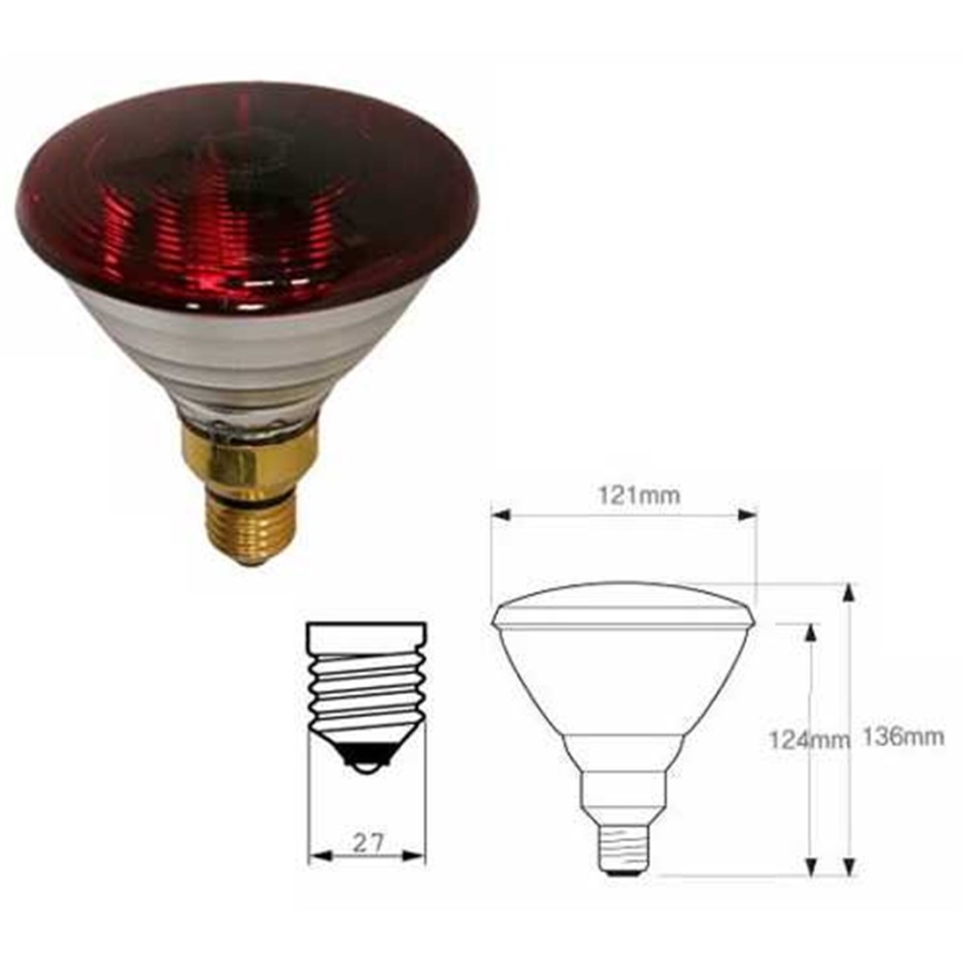 Dickwandige Infrarotlampe PHILIPS PAR38 E27/150W/230V