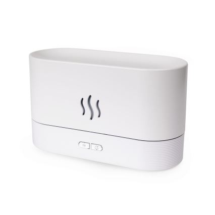 Diffuseur de parfum d'ambiance et humidificateur d'air à ultrasons avec un rétro-éclairage LED RGB 180ml blanc