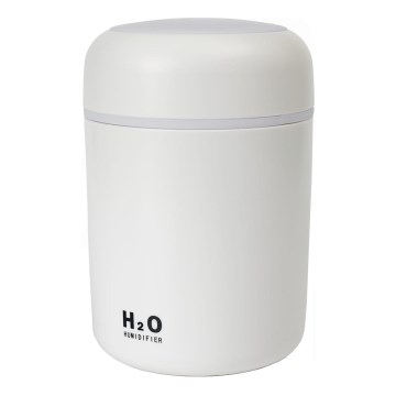 Diffuseur de parfum d'ambiance et humidificateur d'air à ultrasons RGB LED/2W 300ml blanc