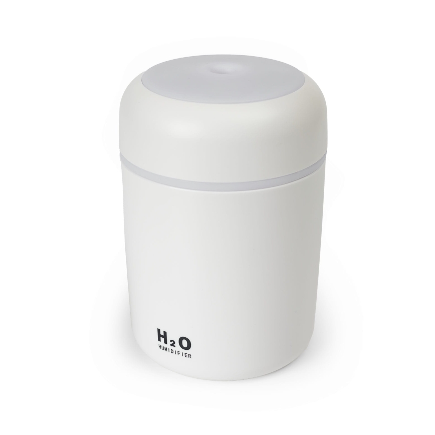 Diffuseur de parfum d'ambiance et humidificateur d'air à ultrasons RGB LED/2W 300ml blanc