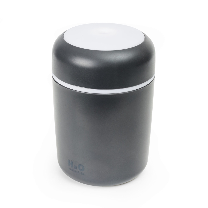 Diffuseur de parfum d'ambiance et humidificateur d'air à ultrasons RGB LED/2W 300ml noir