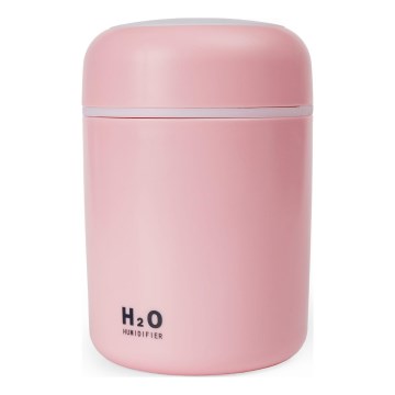 Diffuseur de parfum d'ambiance et humidificateur d'air à ultrasons RGB LED/2W 300ml rose