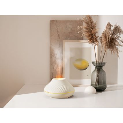 Diffusore di aromi LED RGB con finta fiamma LED/6,5W/5V 130ml bianco
