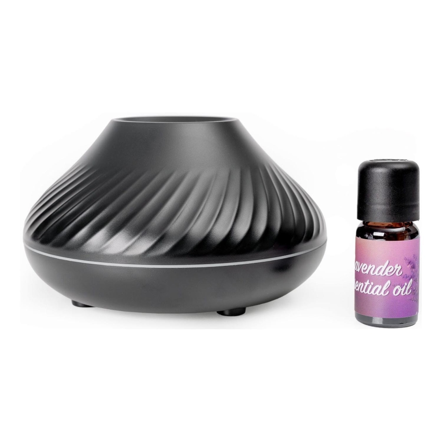 Diffusore di aromi LED RGB con finta fiamma LED/6,5W/5V 130ml nero