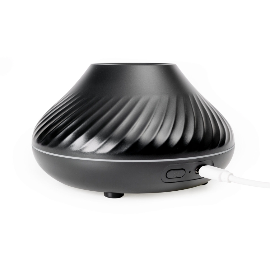 Diffusore di aromi LED RGB con finta fiamma LED/6,5W/5V 130ml nero