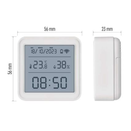 Digitales Smart-Thermometer GoSmart 3xAAA Tuya weiß