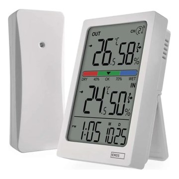 Digitales Thermometer mit Hygrometer 2xAAA weiß