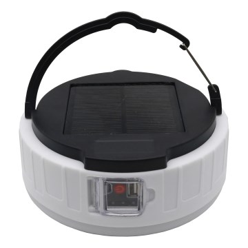 Dimm- und aufladbare LED-Solarleuchte mit Powerbank-Funktion K3 LED/2W/5,5V 6500K IPX4 1200 mAh schwarz/weiß