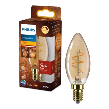 Dimmbar LED-Vintage-Glühlampe Philips B35 E14/3,1W/230V 2200K CRI 90