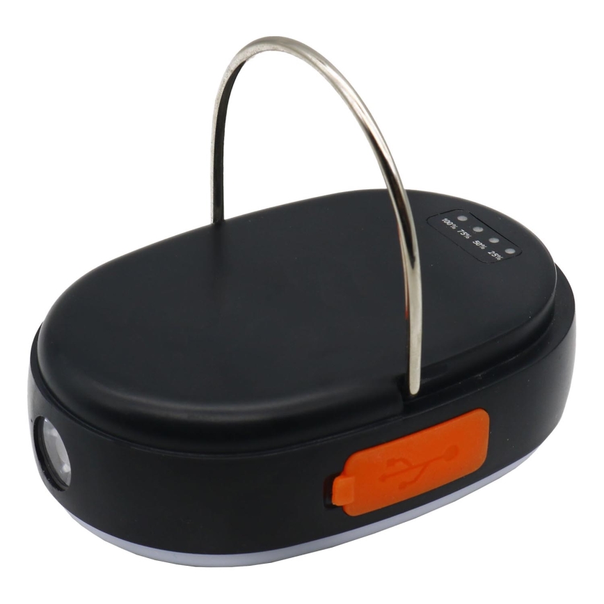 Dimmbare, aufladbare LED-Leuchte mit Powerbank-Funktion K4 LED/1W/5V 3000-6500K IPX4 4000 mAh schwarz