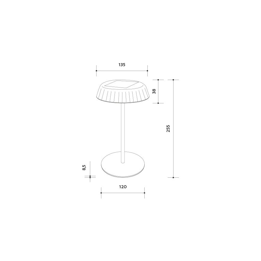 Dimmbare, aufladbare LED-Solar-Tischleuchte VIVIEN LED/3W/5V 2700K 1600 mAh IP54 schwarz