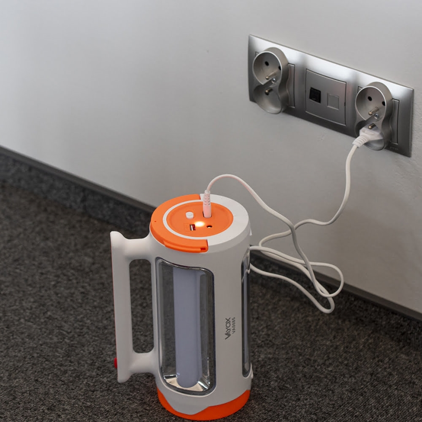 Dimmbare, aufladbare LED-Taschenlampe 2-in-1 mit Powerbank-Funktion LED/5W/230V 3500 mAh