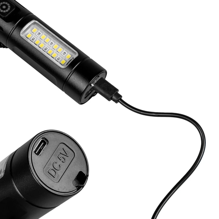 Dimmbare, aufladbare LED-Taschenlampe mit rotem Licht LED/5W/5V IPX4 260 glänzend 2000 mAh