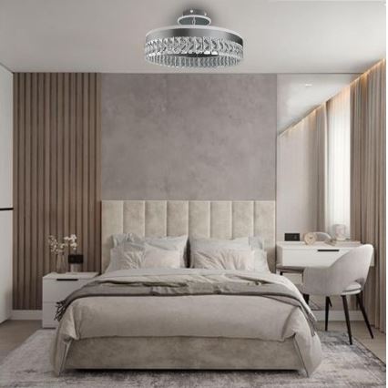 Dimmbarer LED-Kristall-Aufbaukronleuchter LED/75W/230V 3000-6500K matt Chrom + Fernbedienung