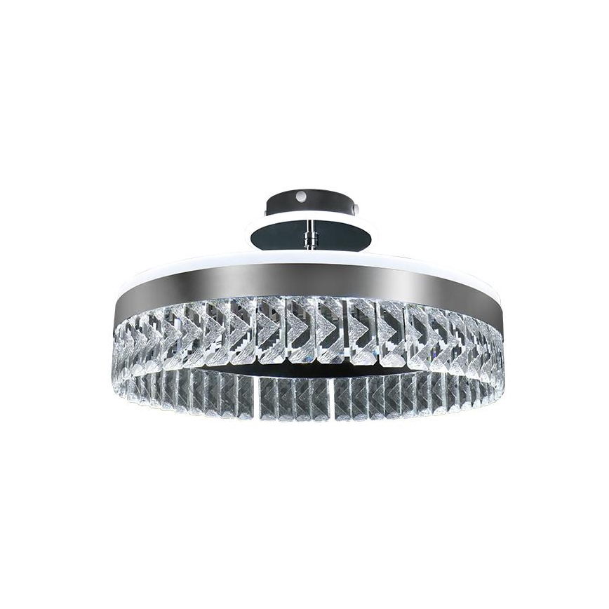 Dimmbarer LED-Kristall-Aufbaukronleuchter LED/75W/230V 3000-6500K matt Chrom + Fernbedienung