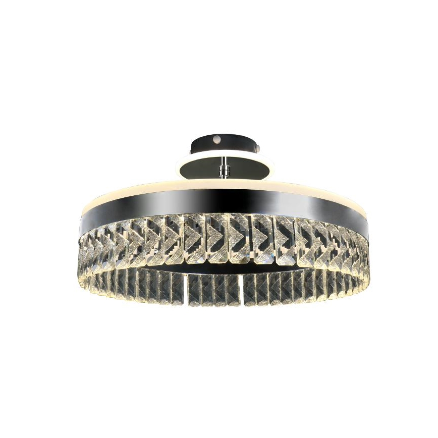 Dimmbarer LED-Kristall-Aufbaukronleuchter LED/75W/230V 3000-6500K matt Chrom + Fernbedienung