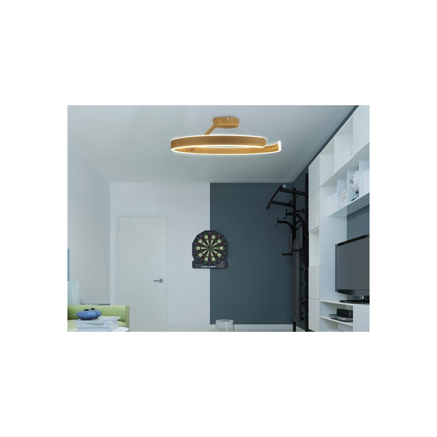 Dimmbare LED-Aufbauleuchte LED/72W/230V 3000-6500K golden + Fernbedienung