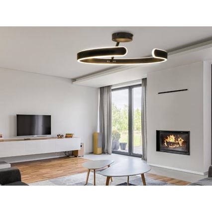Dimmbare LED-Aufbauleuchte LED/72W/230V 3000-6500K schwarz + Fernbedienung