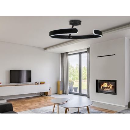 Dimmbare LED-Aufbauleuchte LED/72W/230V 3000-6500K schwarz + Fernbedienung