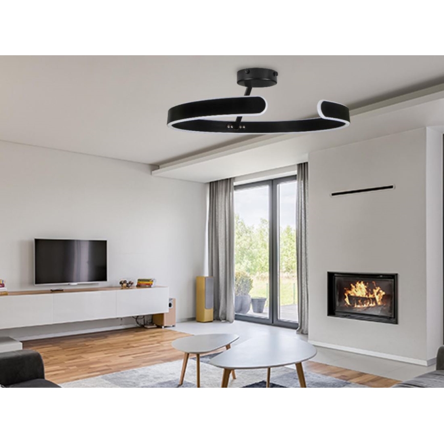 Dimmbare LED-Aufbauleuchte LED/72W/230V 3000-6500K schwarz + Fernbedienung
