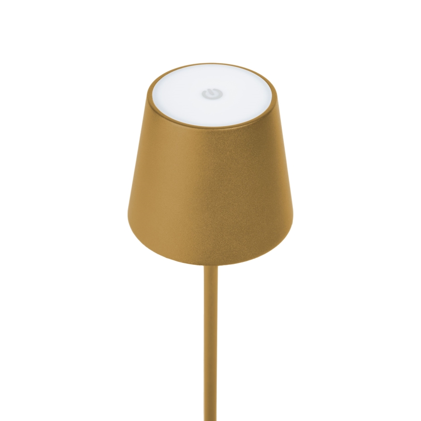 LED, dimmbar, wiederaufladbare Außen-Tischlampe LED/4W/4000 mAh, 3000/4000/5500K, IP44, goldfarben