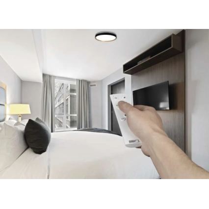 Dimmbare LED-Deckenleuchte ILVI, LED/30W/230V, 2700-6500K, Ø 40 cm, schwarz/beige + Fernbedienung