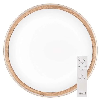 Dimmbare LED-Deckenleuchte ILVI LED/45W/230V 2700-6500K Ø 50 cm Holzdekor + Fernbedienung