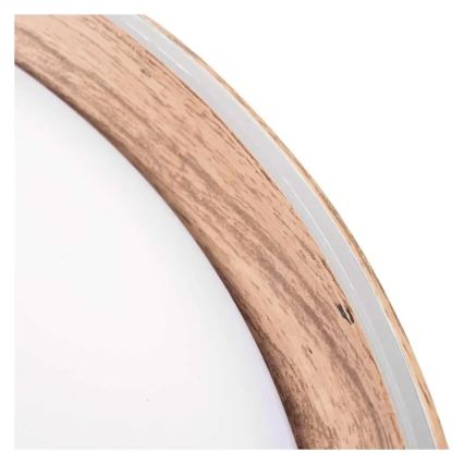 Dimmbare LED-Deckenleuchte ILVI LED/45W/230V 2700-6500K Ø 50 cm Holzdekor + Fernbedienung