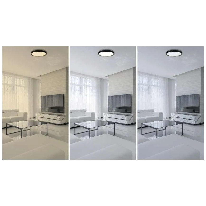 Dimmbare Deckenleuchte ILVI LED/45 W/230 V 2700–6500 K Ø 50 cm schwarz/messing + Fernbedienung