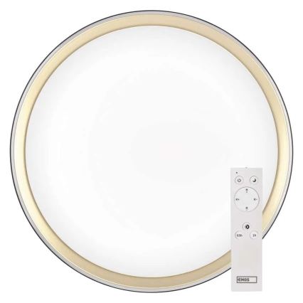 Dimmbare Deckenleuchte ILVI LED/45 W/230 V 2700–6500 K Ø 50 cm schwarz/messing + Fernbedienung