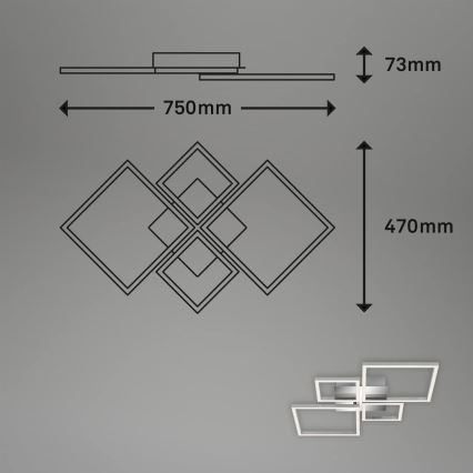 Dimmbare LED-Deckenleuchte LED/42W/230V 3000K matt-chrom