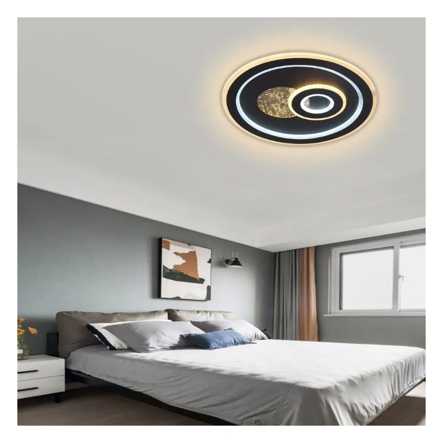 Dimmbare LED-Deckenleuchte LED/95W/230V 3000-6500K schwarz + Fernbedienung