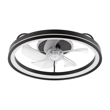 Dimmbare LED-Deckenleuchte mit Ventilator FARGO LED/37W/230V schwarz + Fernbedienung
