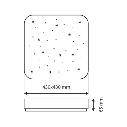Dimmbare LED-Deckenleuchte NERIS LED/36W/230V 2700-6500K 43x43 cm + Fernbedienung