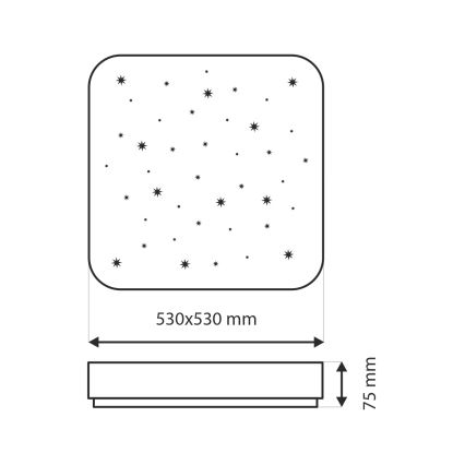 Dimmbare LED-Deckenleuchte NERIS LED/60W/230V 2700-6500K 53x53 cm + Fernbedienung