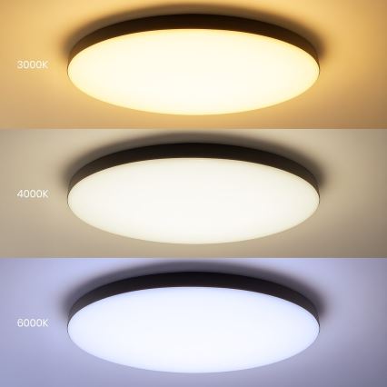 Dimmbare LED-Deckenleuchte SIENA LED/80W/230V 3000-6000K Ø 75 cm schwarz + Fernbedienung
