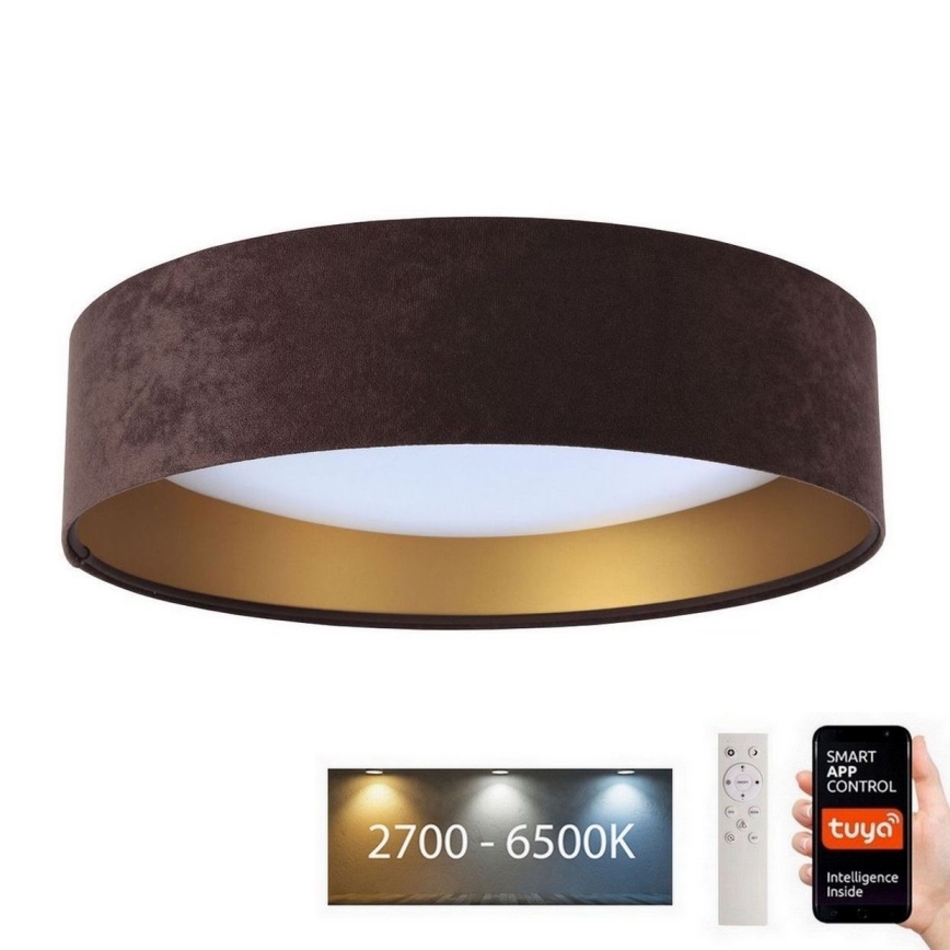 Dimmbare LED-Deckenleuchte SMART GALAXY LED/24W/230V d 45 cm 2700-6500K Wi-Fi Tuya braun/golden + Fernbedienung