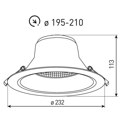 LED-dimmbare Badezimmer-Einbauleuchte NYON LED/20/26W/230V 3000/4000/5700K Ø 23,2 cm IP44 weiß