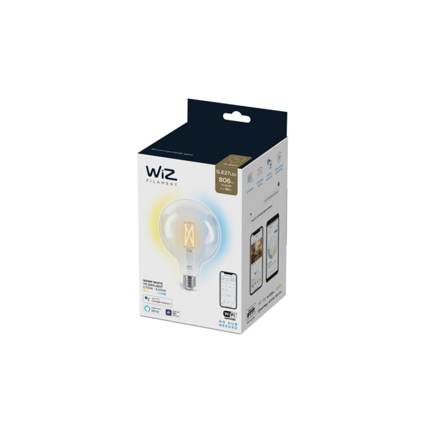 Dimmbare LED Glühbirne FILAMENT G125 E27/7W/230V 2700-6500K CRI 90 Wi-Fi - WiZ
