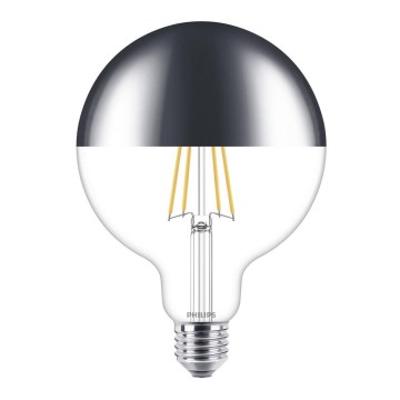 Dimmbare LED-Glühbirne mit spiegelnder, sphärischer Abdeckung DECO Philips G125 E27/7,2W/230V 2700K