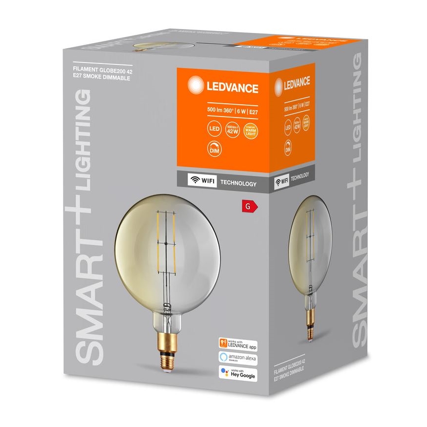 Dimmbare LED-Glühbirne SMART+ GLOBE G200 E27/6W/230V 2500K Wi-Fi - Ledvance