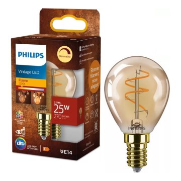 Dimmbare LED-Glühbirne VINTAGE Philips P45 E14/3,1W/230V 2200K