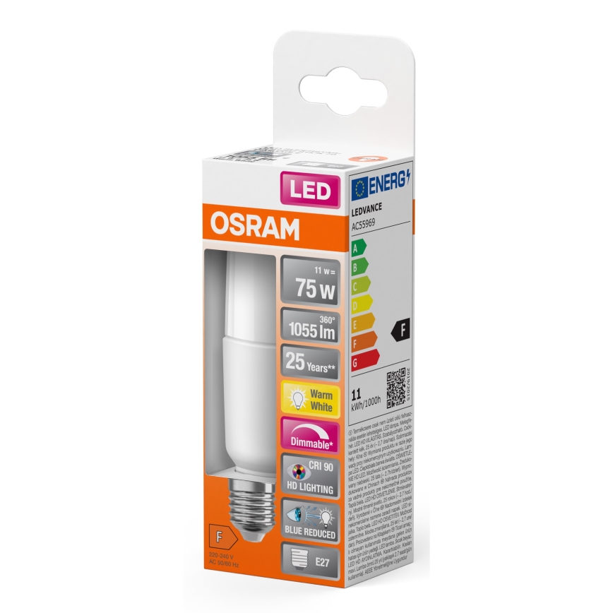 Dimmbare LED-Glühlampe E27/11W/230V 2700K CRI 90 - Osram